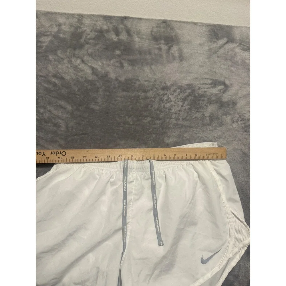 Nike Running Shorts Womens Size Medium White Dri-FIT Mesh Inset Athletic Gym